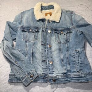 Denim Jacket with Sherpa Collar